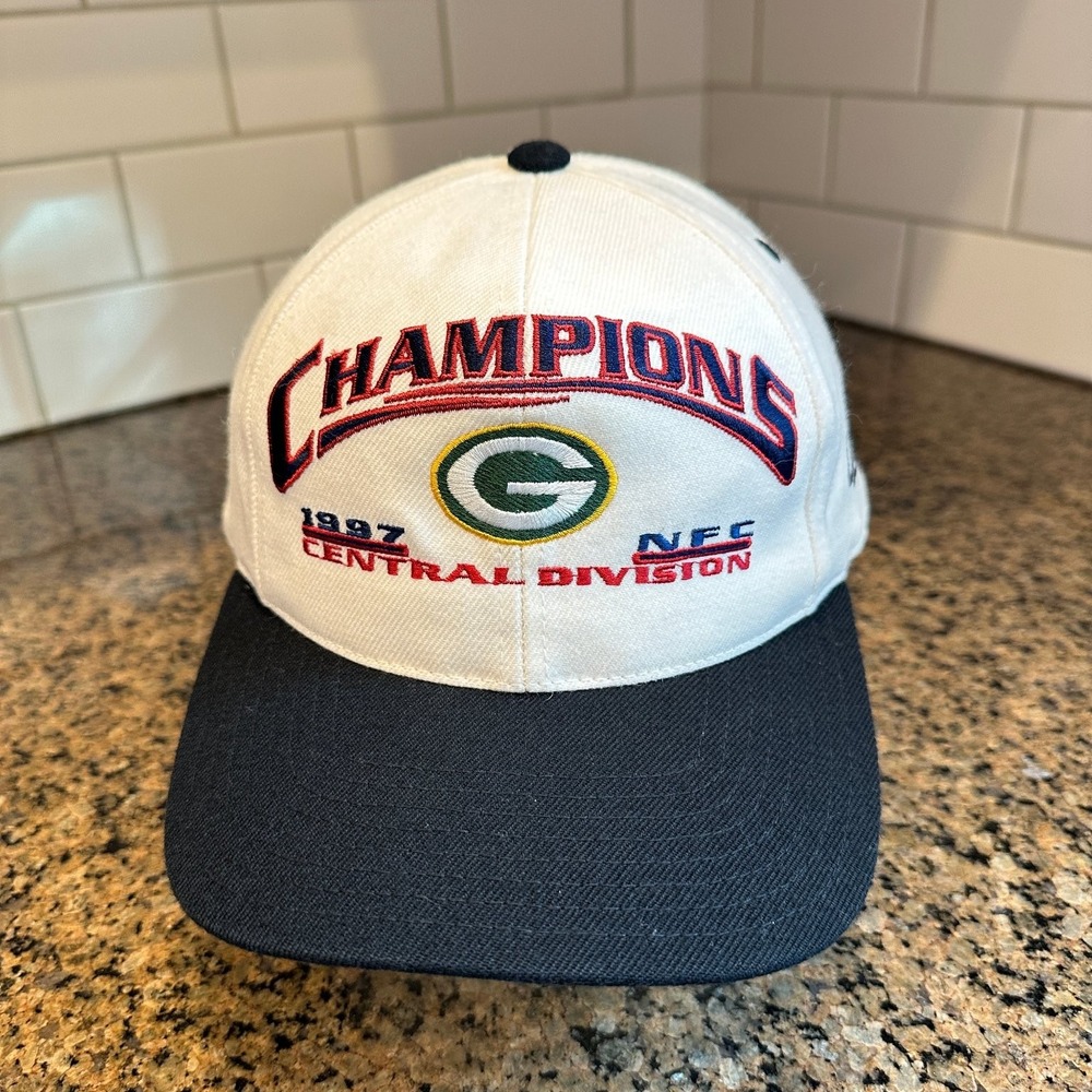 Green Bay Packers Logo Athletic 1997 NFC Central Champions Snapback Hat Vintage